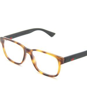 NEW GUCCI GG 0011O 006 AVANA BROWN TRANSPARENT AUTHENTIC EYEGLASSES 55-17-145